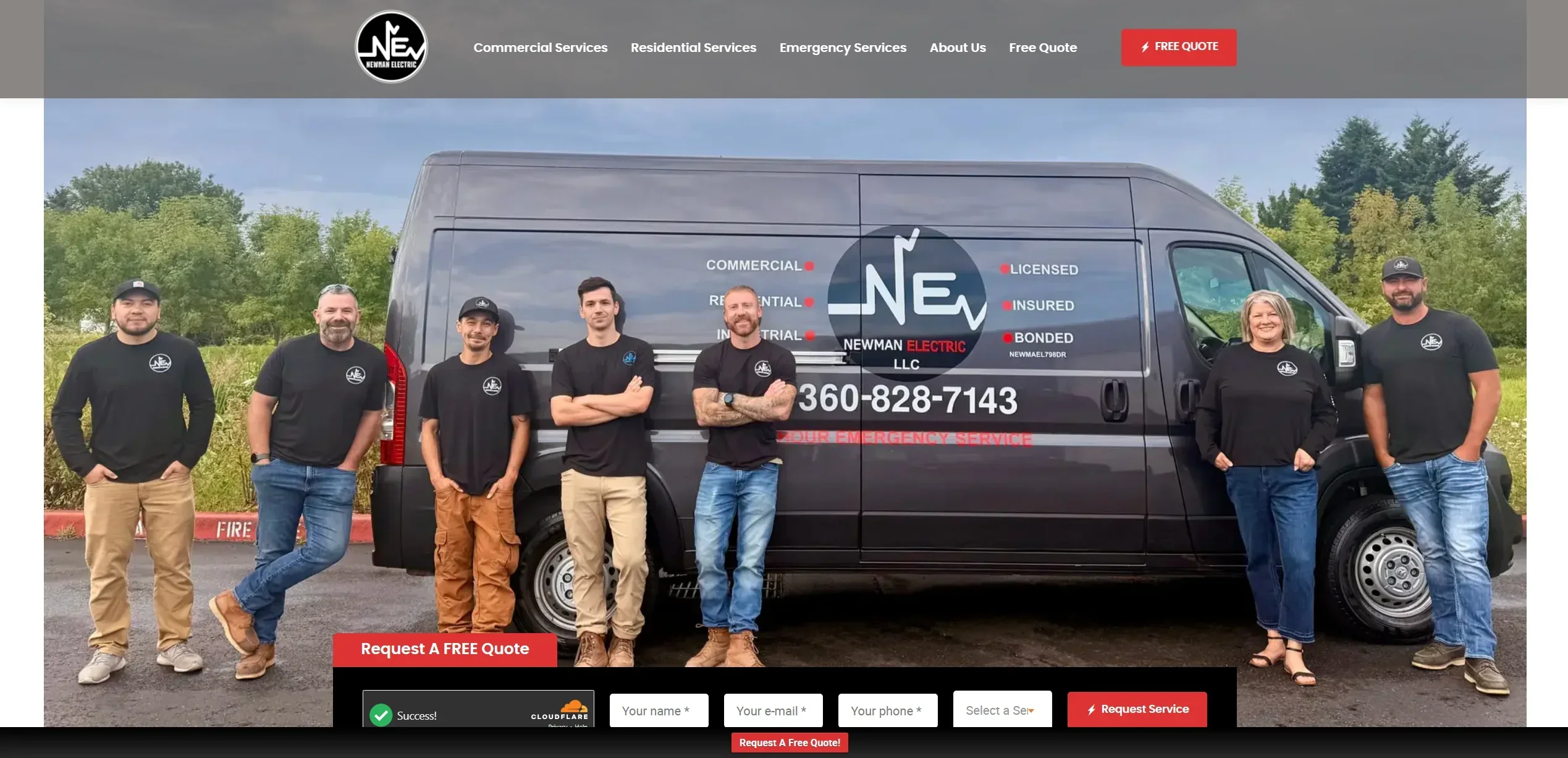 Newman Electric website screenshot