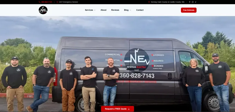 Newman Electric website designed by Savo Group