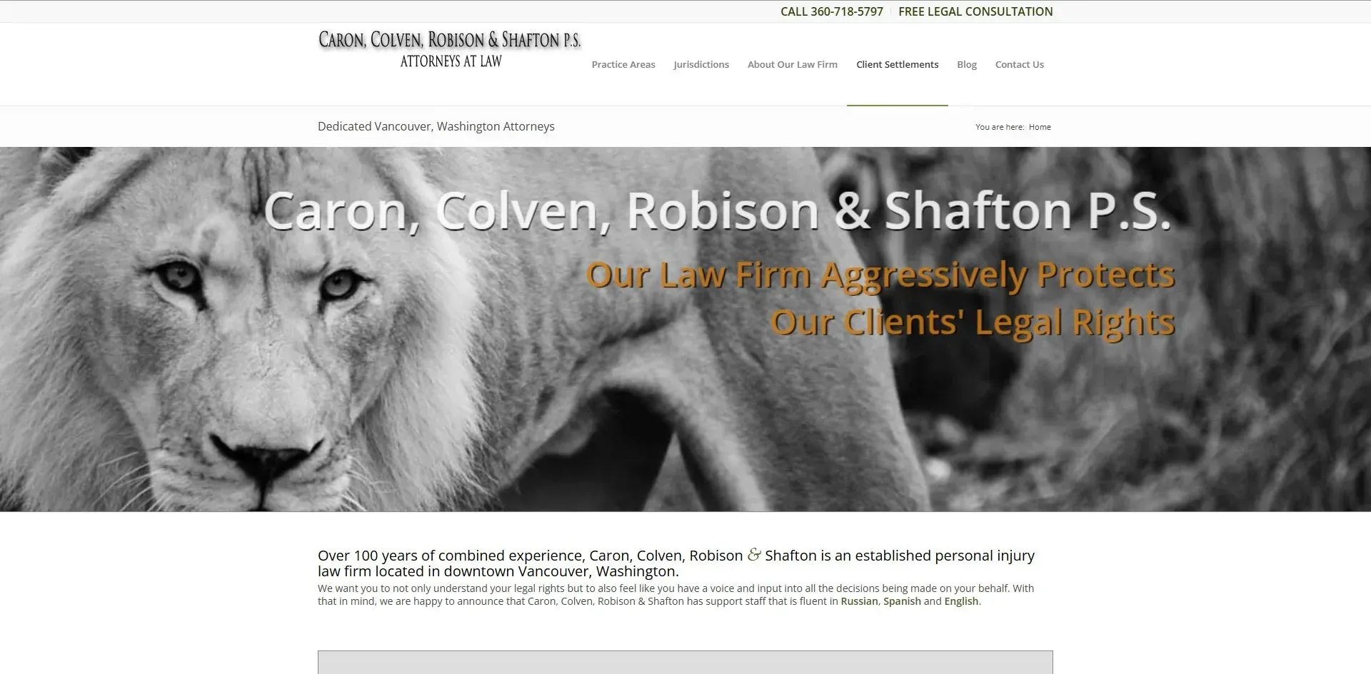 CCRS Law personal injury website design by Savo Group