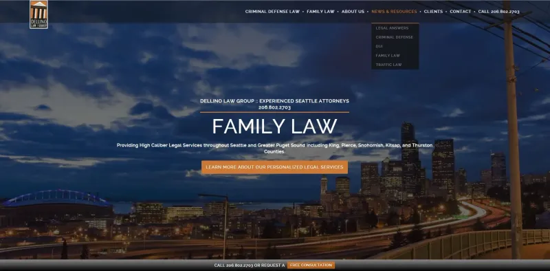 Dellino Family Law Group website designed by Savo Group