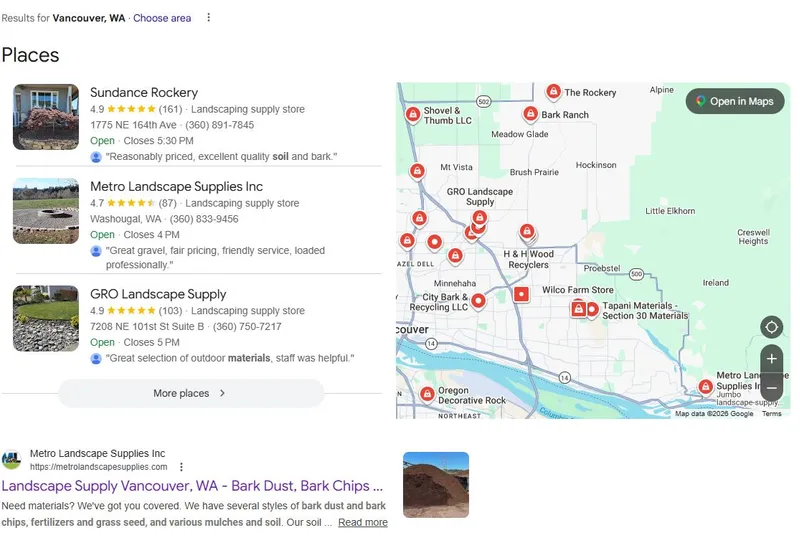 Metro Landscape #2 for 'landscaping supplies vancouver wa'