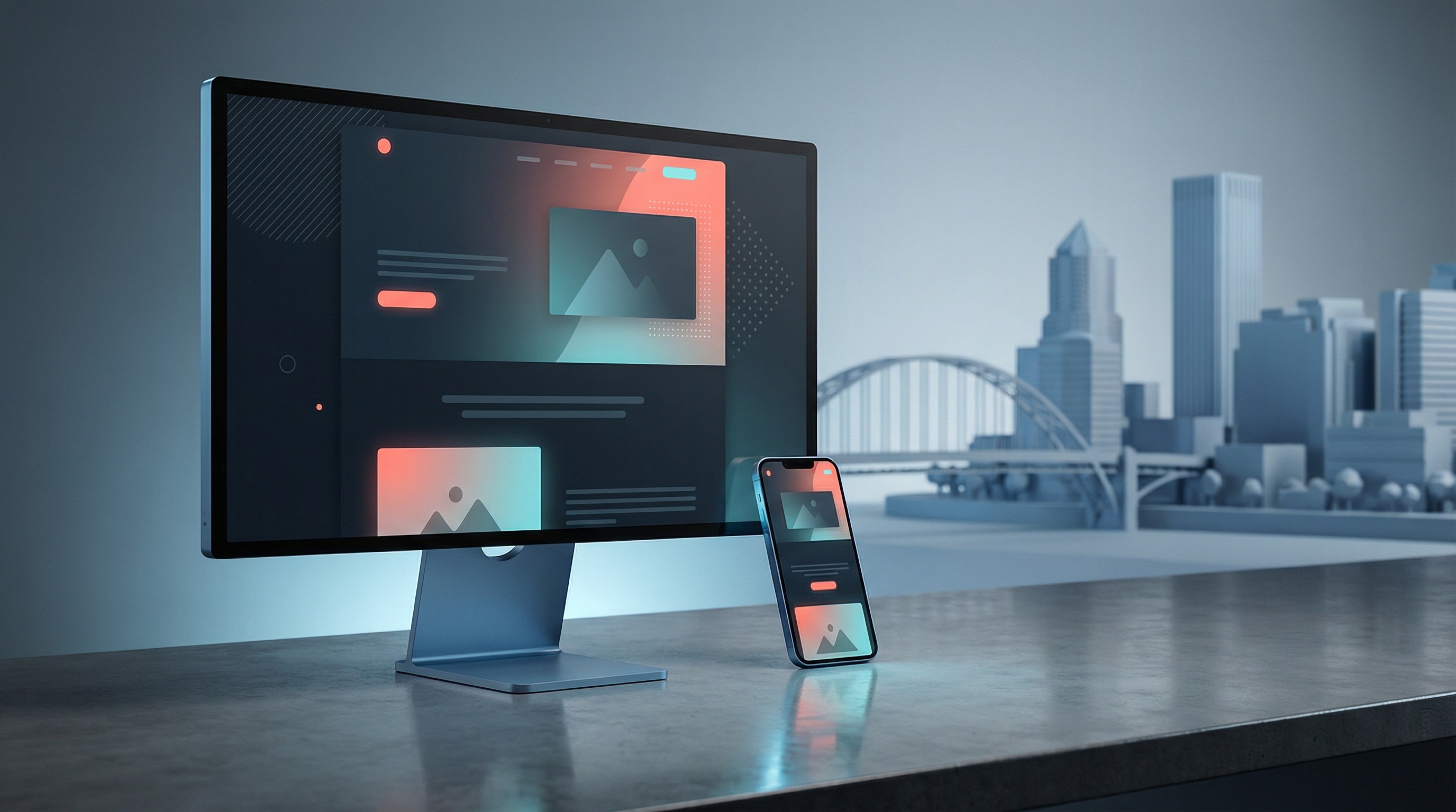 Custom web design for Portland Oregon businesses shown on desktop and mobile