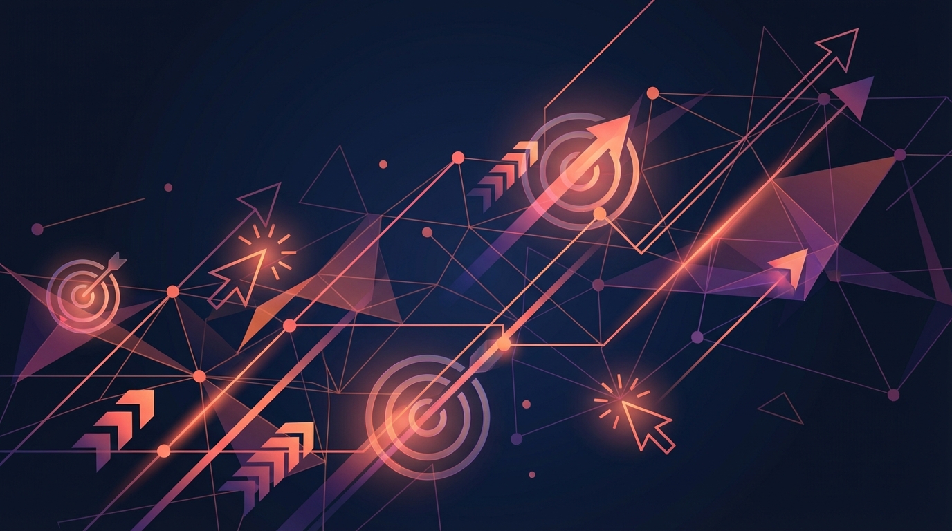 PPC advertising and Google Ads management visualization showing targeted paid search campaigns